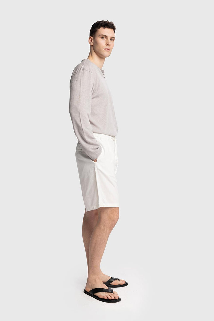 Giesto Short en Lin avec Cordon - Blanc