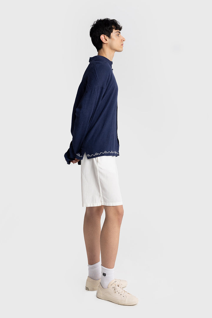 Giesto Short en Lin avec Cordon - Blanc