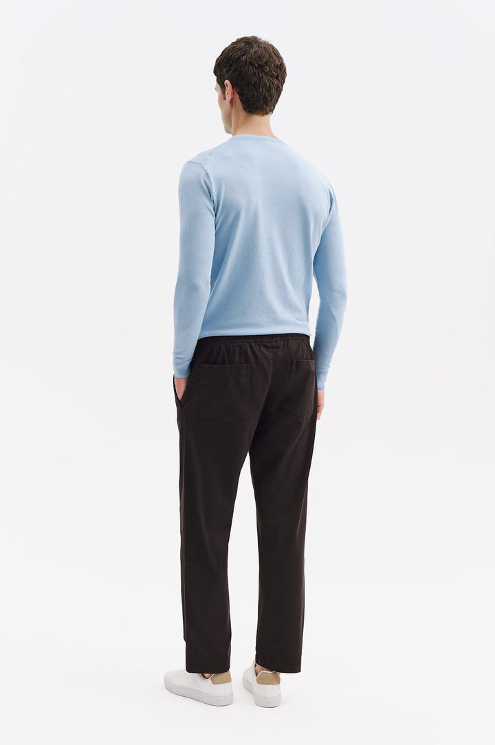 Giesto Pantalon en Gabardine Antrasite à Taille Élastique - Anthracite