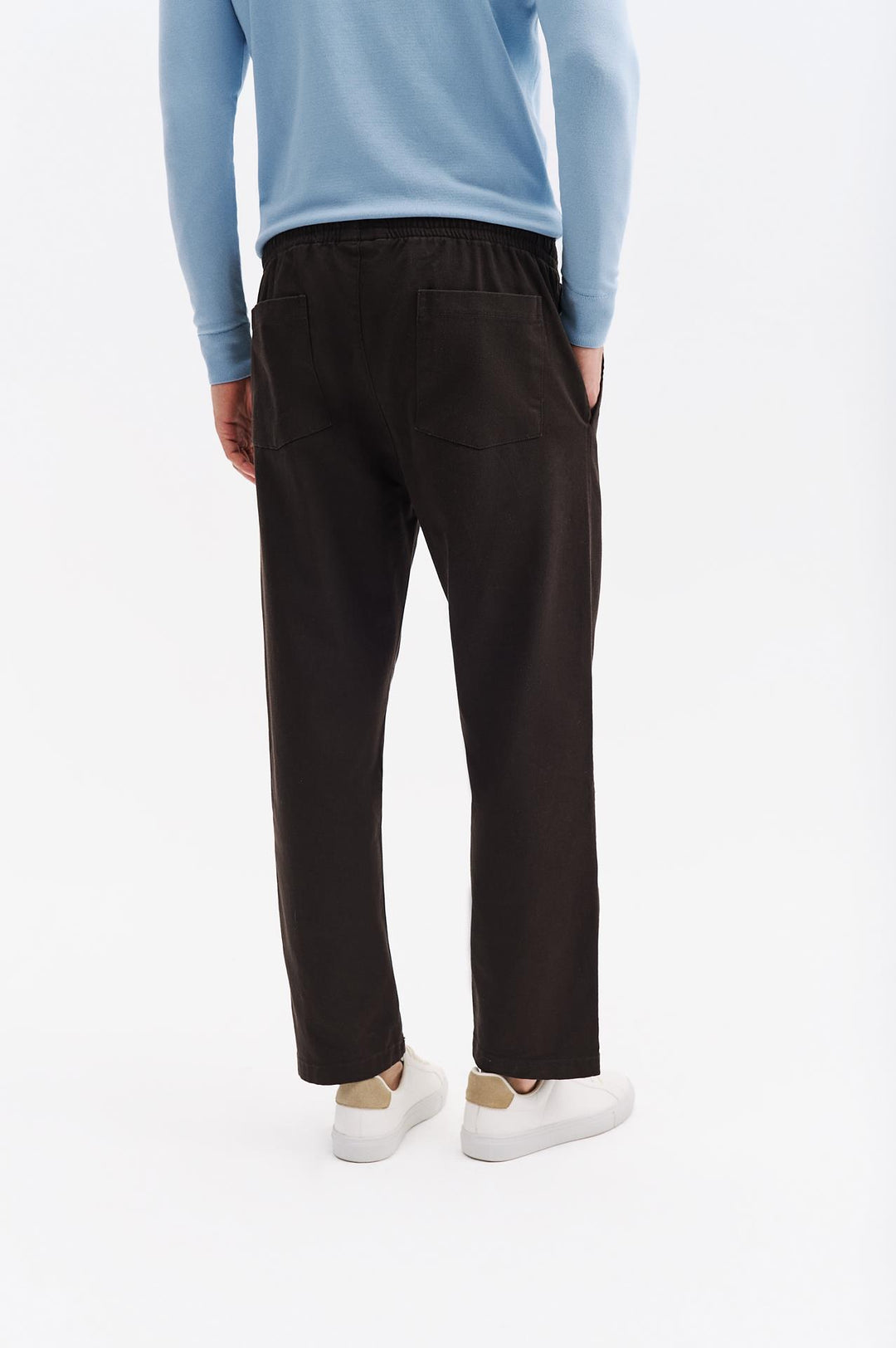 Giesto Pantalon en Gabardine Antrasite à Taille Élastique - Anthracite