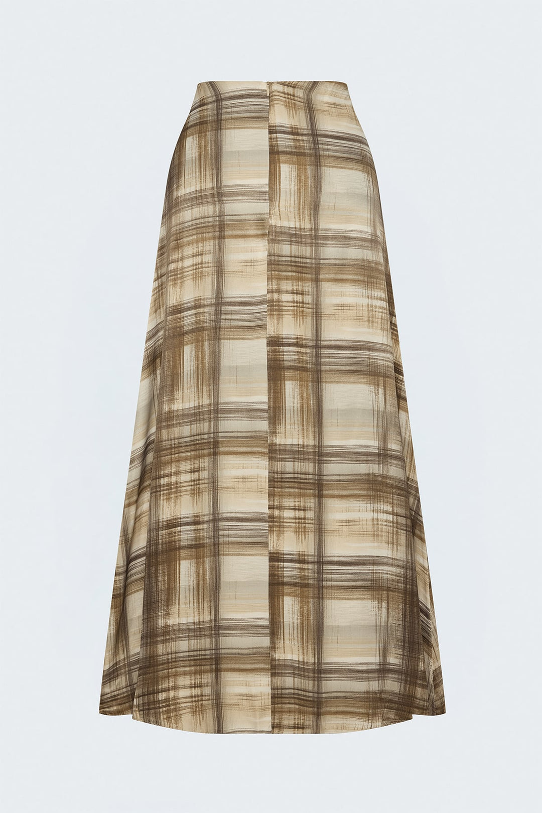 Sateen Jupe longue à taille élastique - Marron