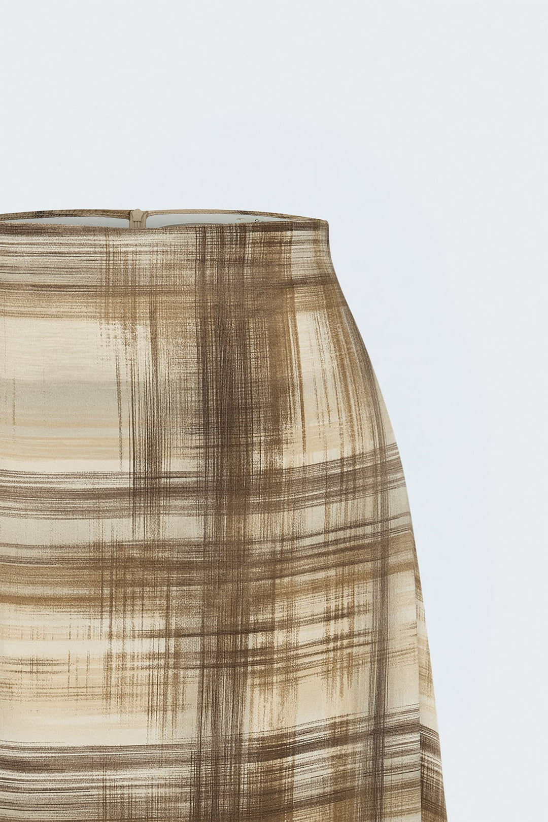 Sateen Jupe longue à taille élastique - Marron