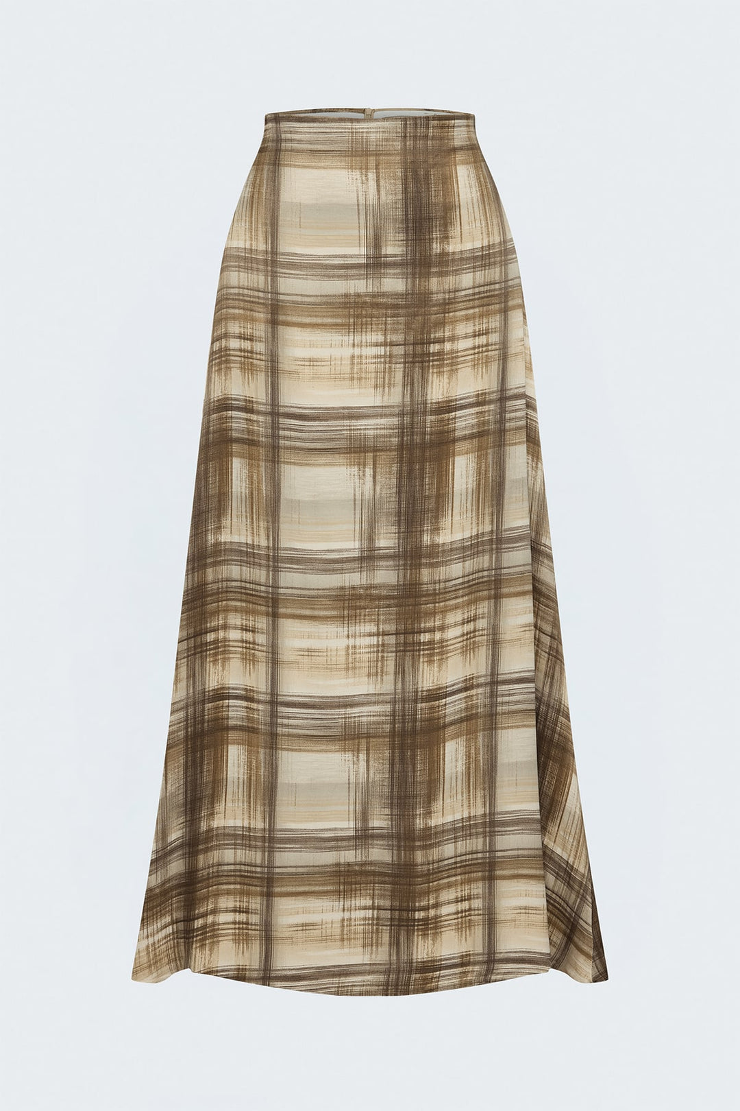 Sateen Jupe longue à taille élastique - Marron
