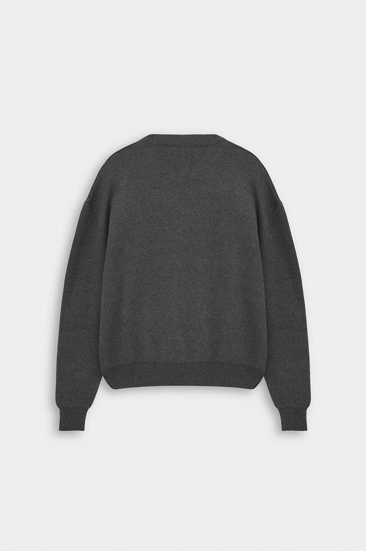 Giesto Pull en tricot anthracite crop fit à col rond - Anthracite