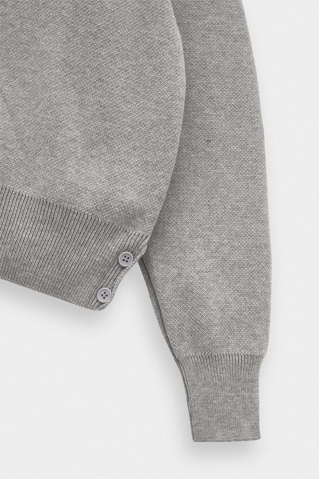 Giesto Pull en tricot gris crop fit à col rond - Gris