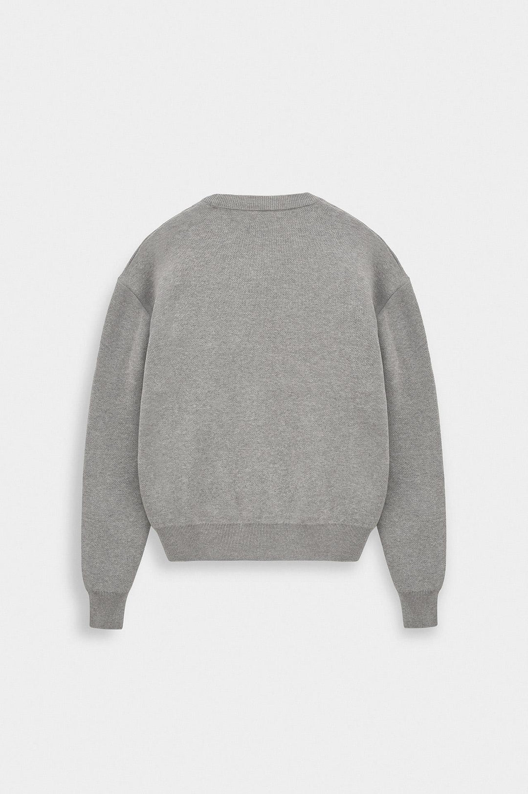 Giesto Pull en tricot gris crop fit à col rond - Gris
