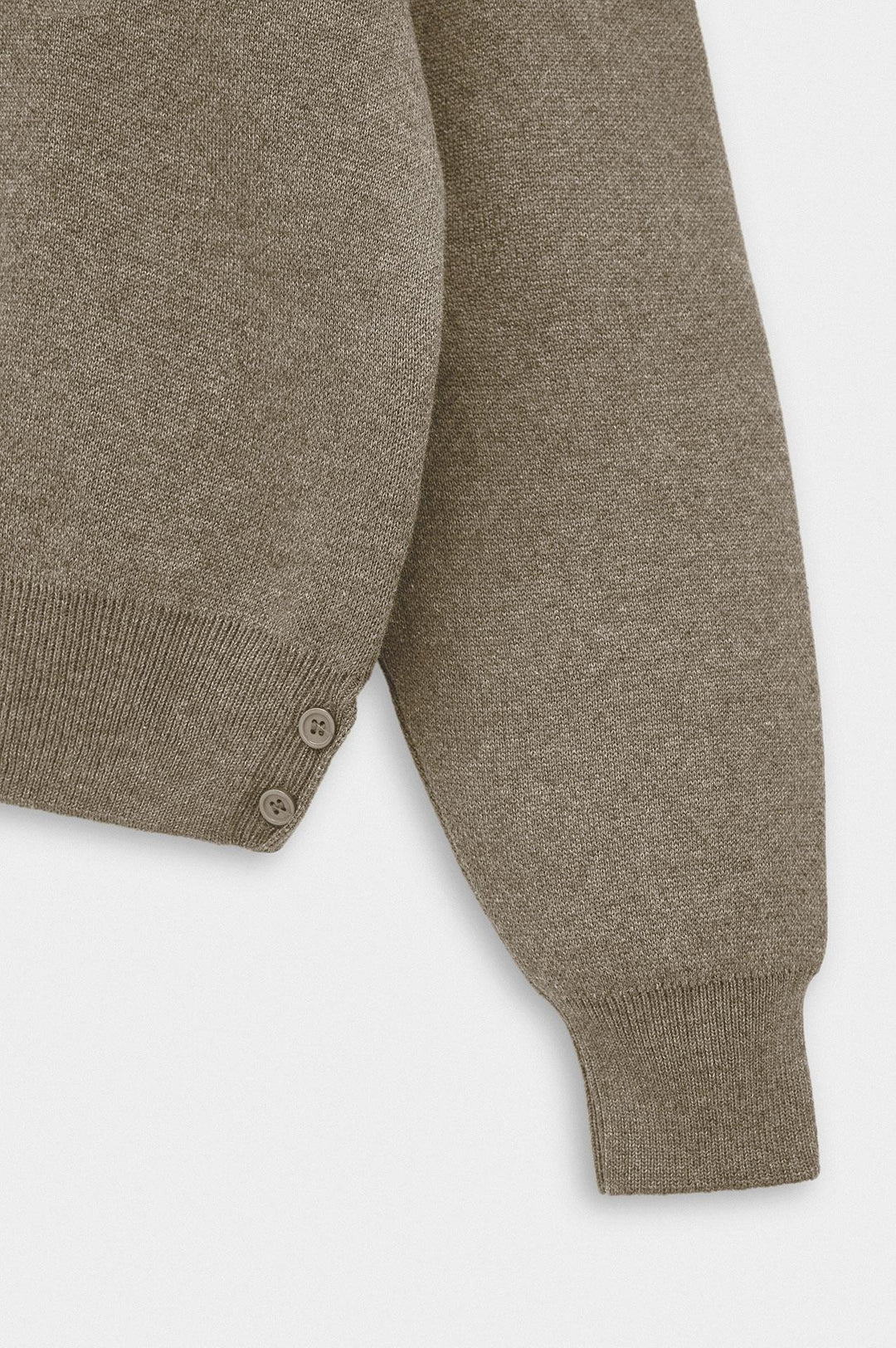 Giesto Pull en tricot kaki crop fit à col rond - Kaki