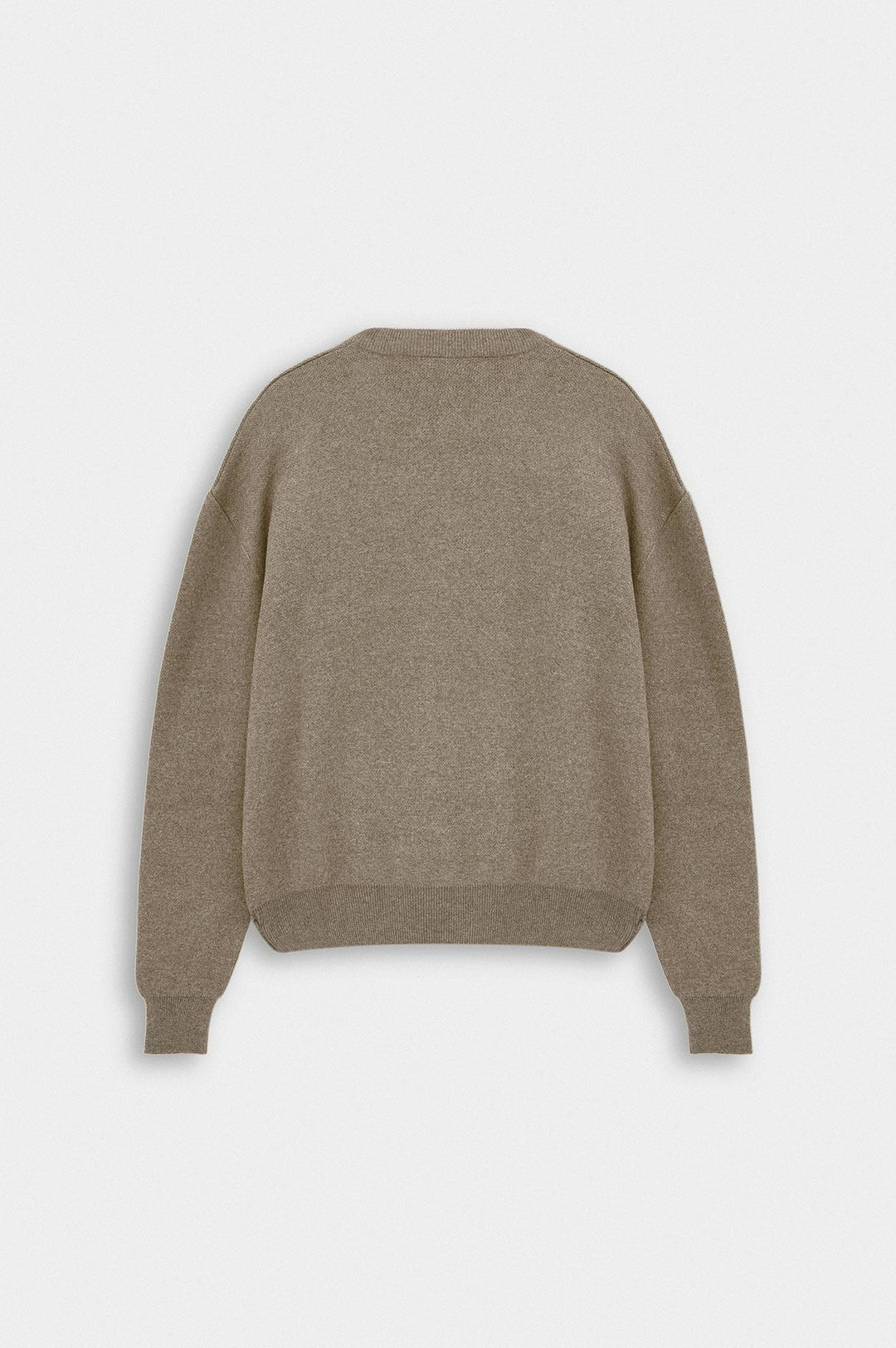 Giesto Pull en tricot kaki crop fit à col rond - Kaki