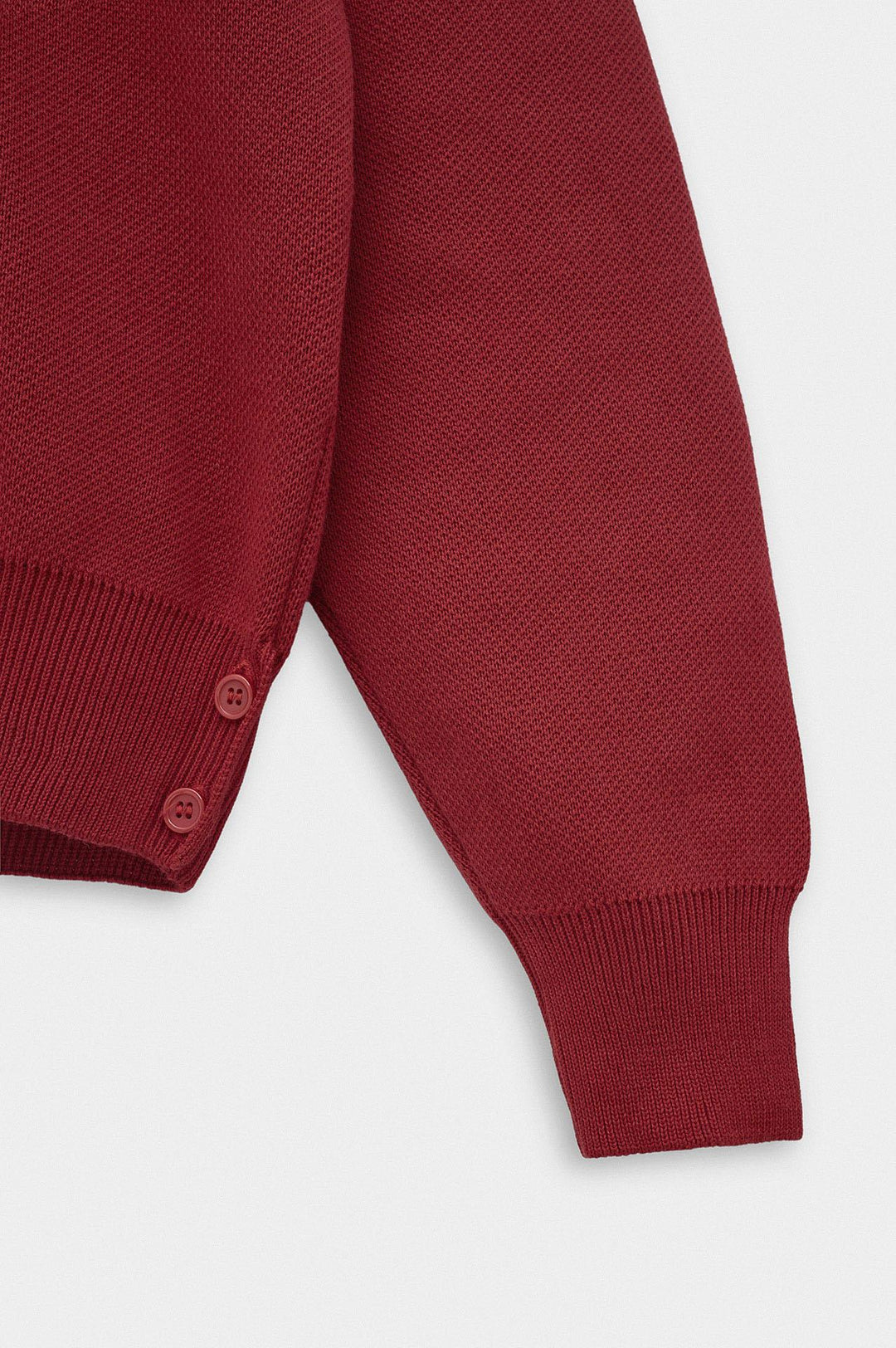 Giesto Pull en tricot rouge crop fit à col rond - Rouge