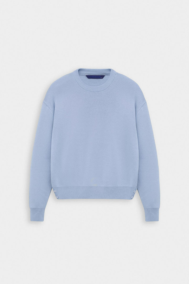Giesto Pull en tricot bleu marine à col rond - Bleu