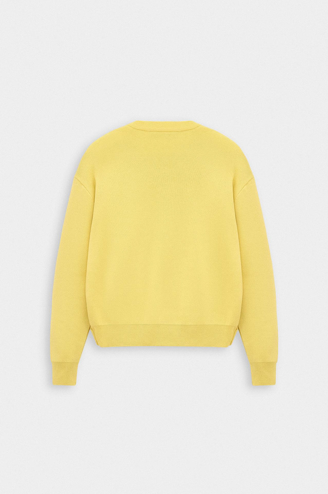 Giesto Pull en tricot jaune crop fit à col rond - Jaune