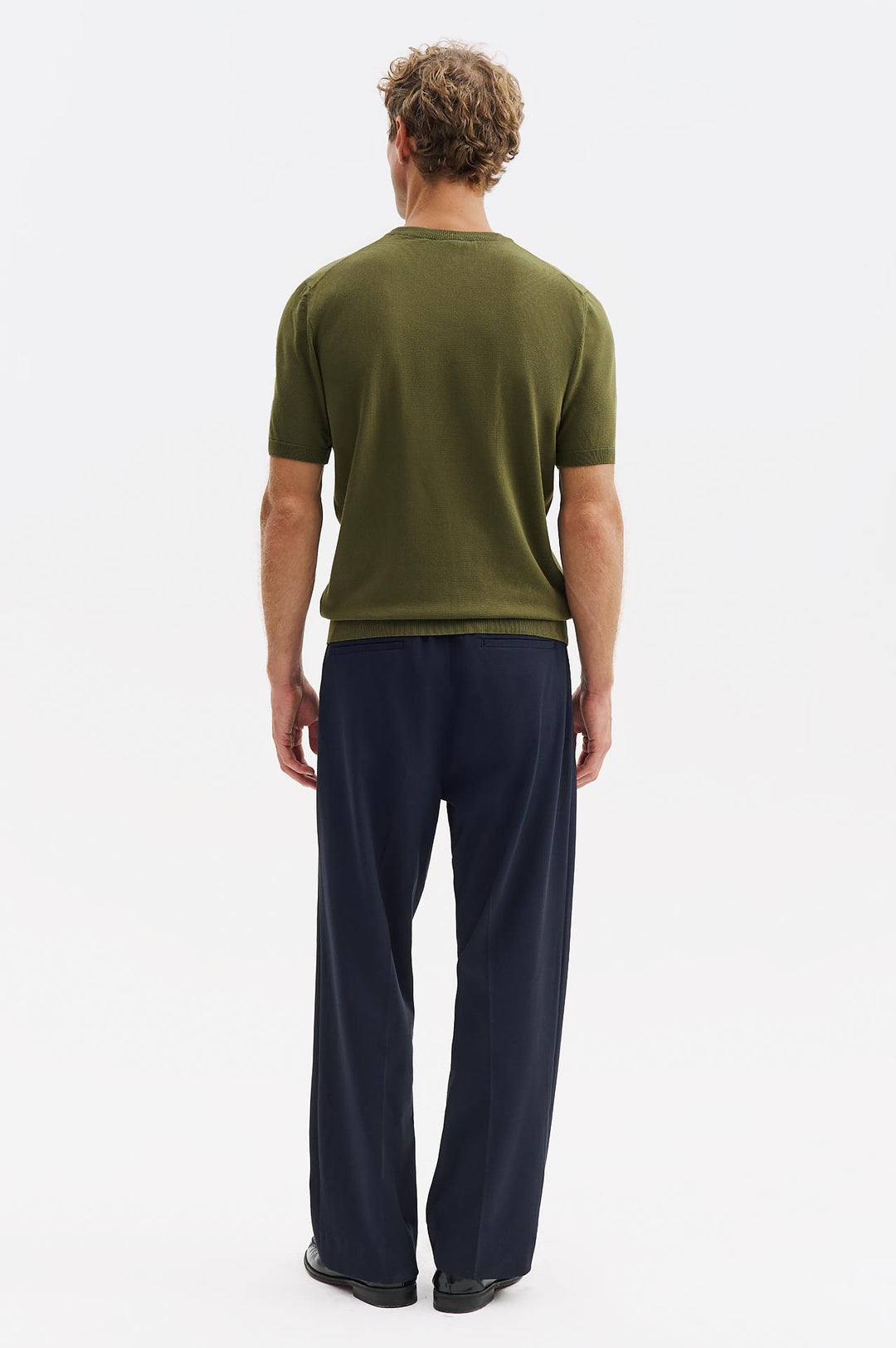 Giesto T-shirt en tricot à col rond kaki - Kaki
