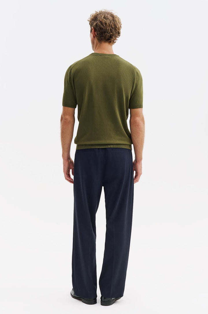 Giesto T-shirt en tricot à col rond kaki - Kaki