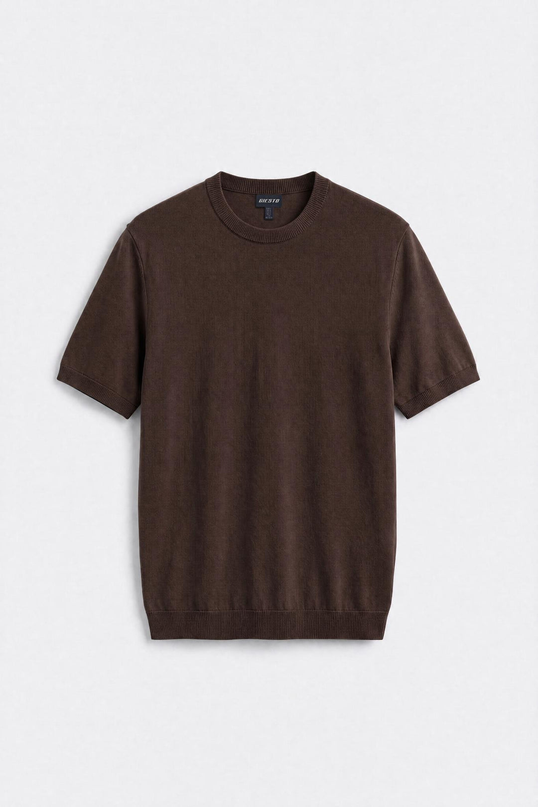 Giesto T-shirt en tricot à col rond marron - Marron