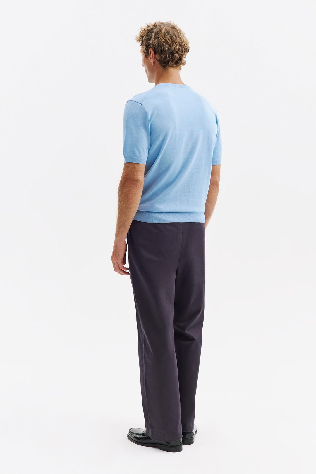 Giesto T-shirt en tricot à col rond bleu - Bleu