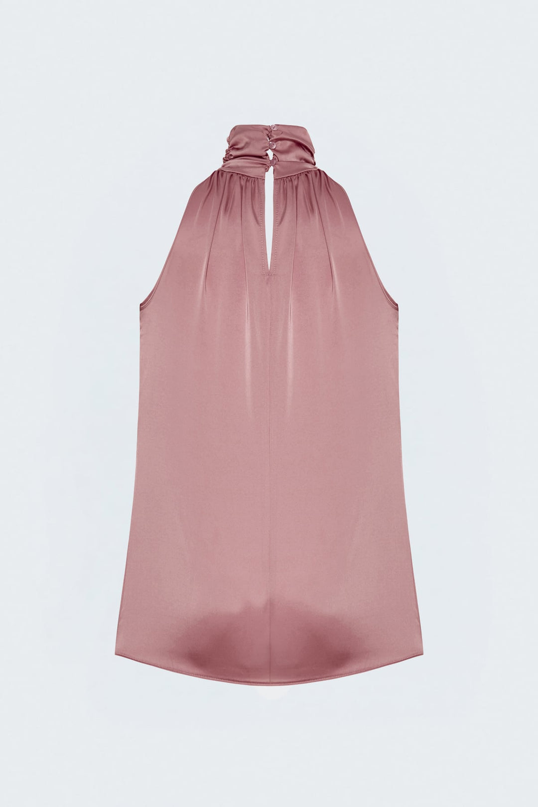 Sateen Débardeur Col Montant Sans Manches - Rose