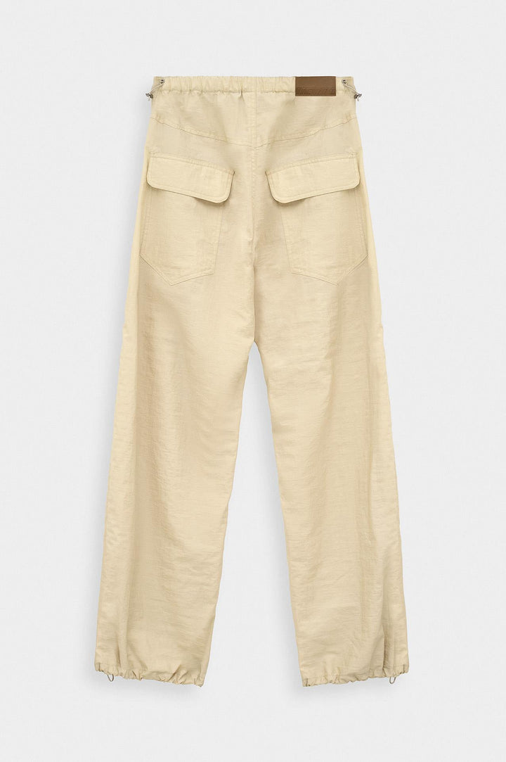 Giesto Pantalon en Parachute Beige à Coupe Ample - Beige