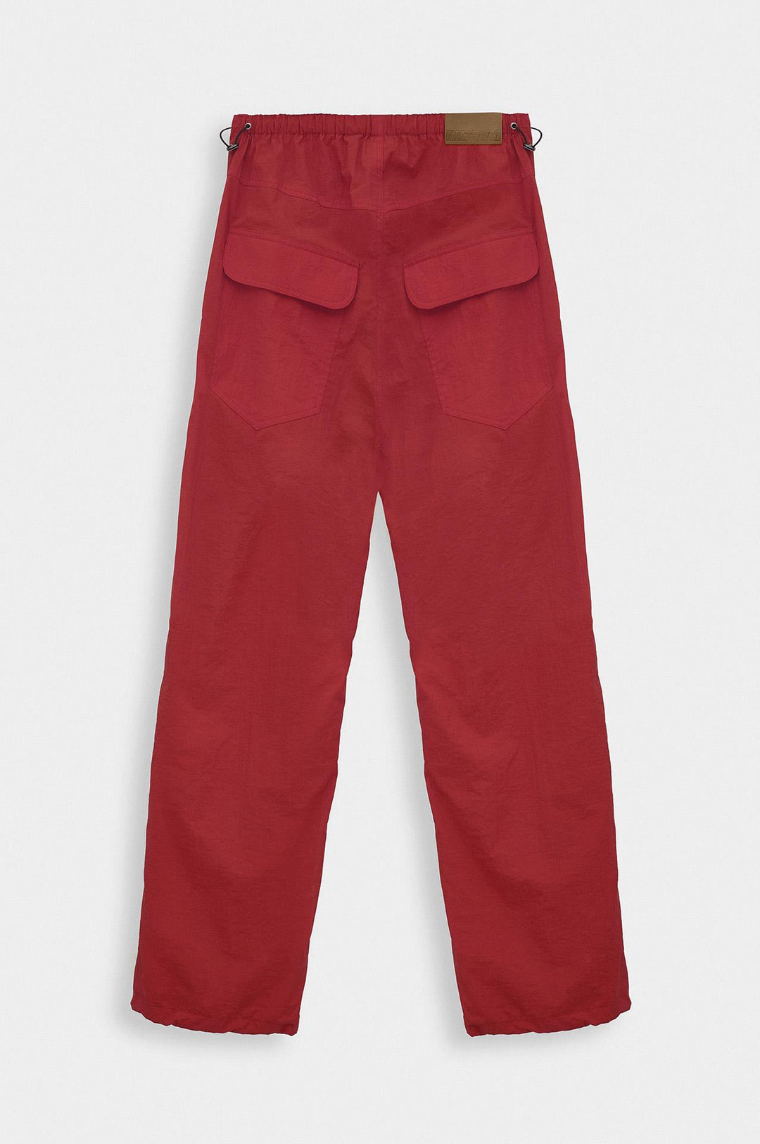 Giesto Pantalon en Parachute Rouge à Coupe Ample - Rouge