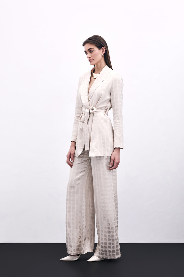 Sateen Pantalon Large - Beige