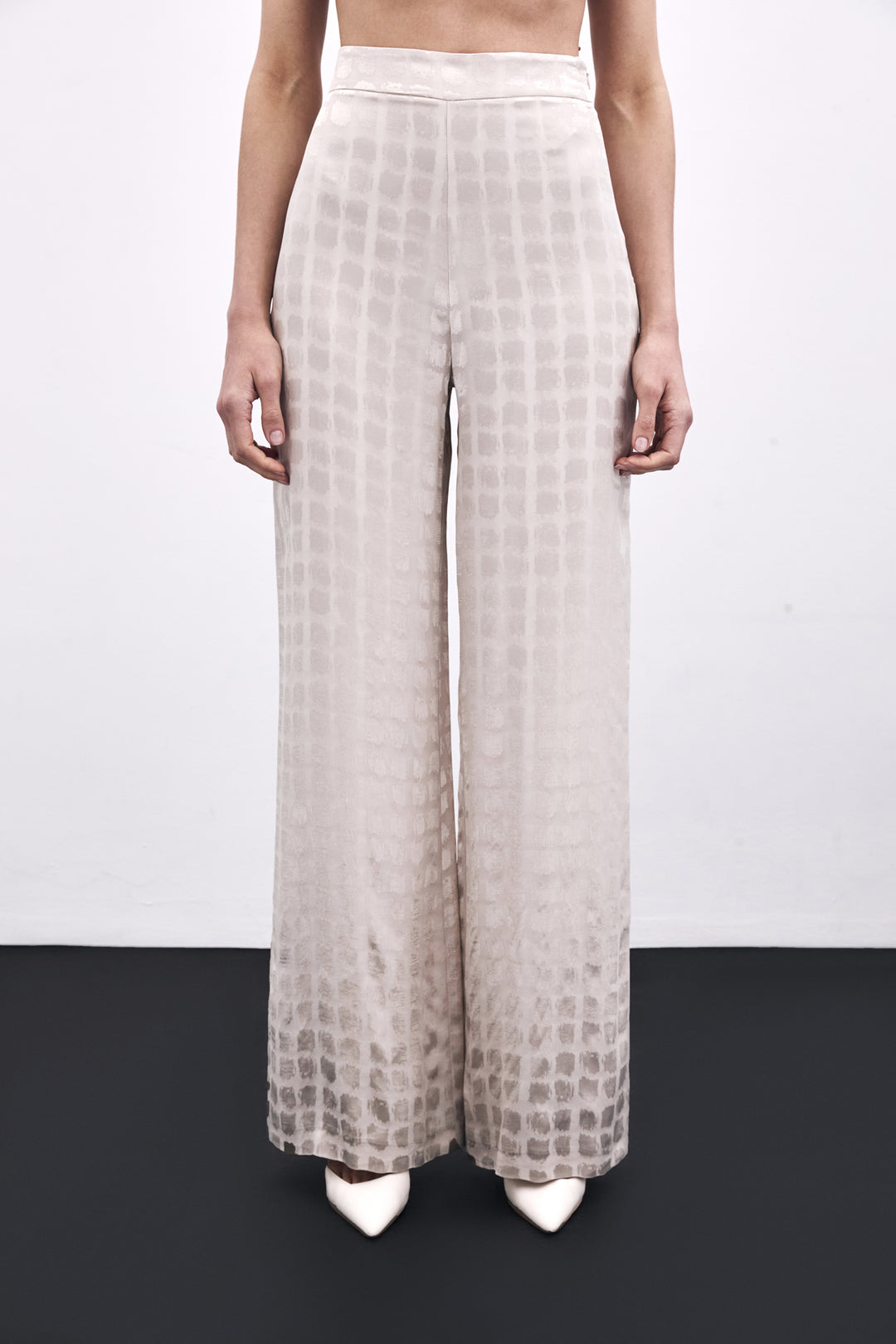 Sateen Pantalon Large - Beige