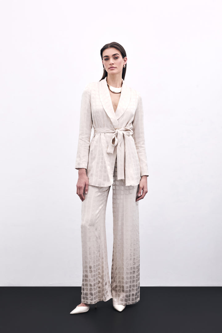 Sateen Pantalon Large - Beige