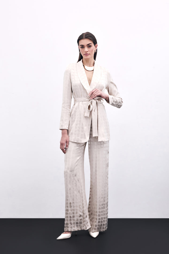 Sateen Pantalon Large - Beige