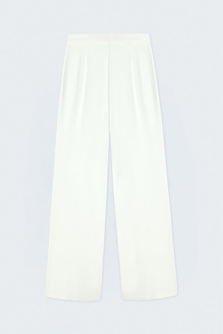 Sateen Pantalon Large - Écru