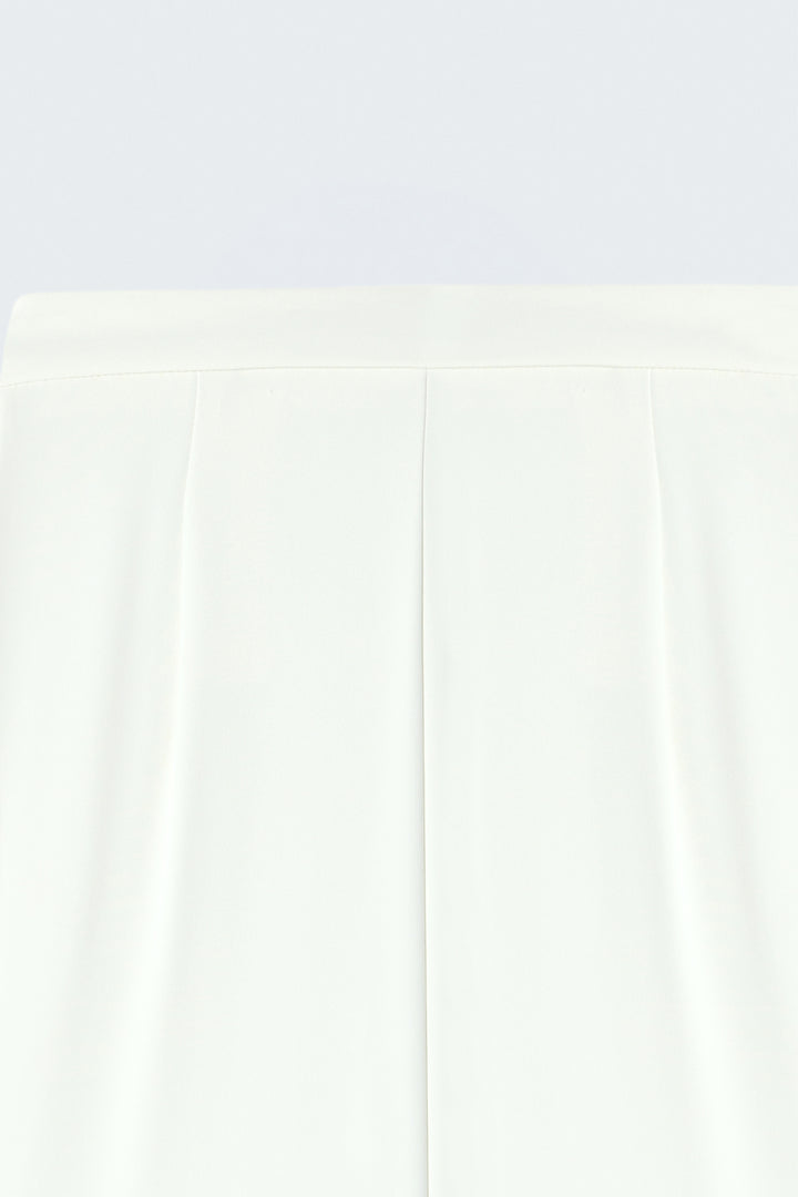 Sateen Pantalon Large - Écru