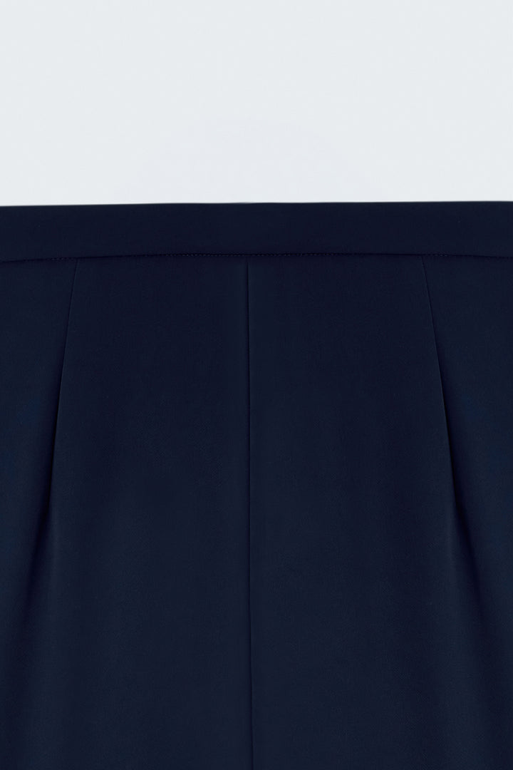 Sateen Pantalon Large - Bleu marine