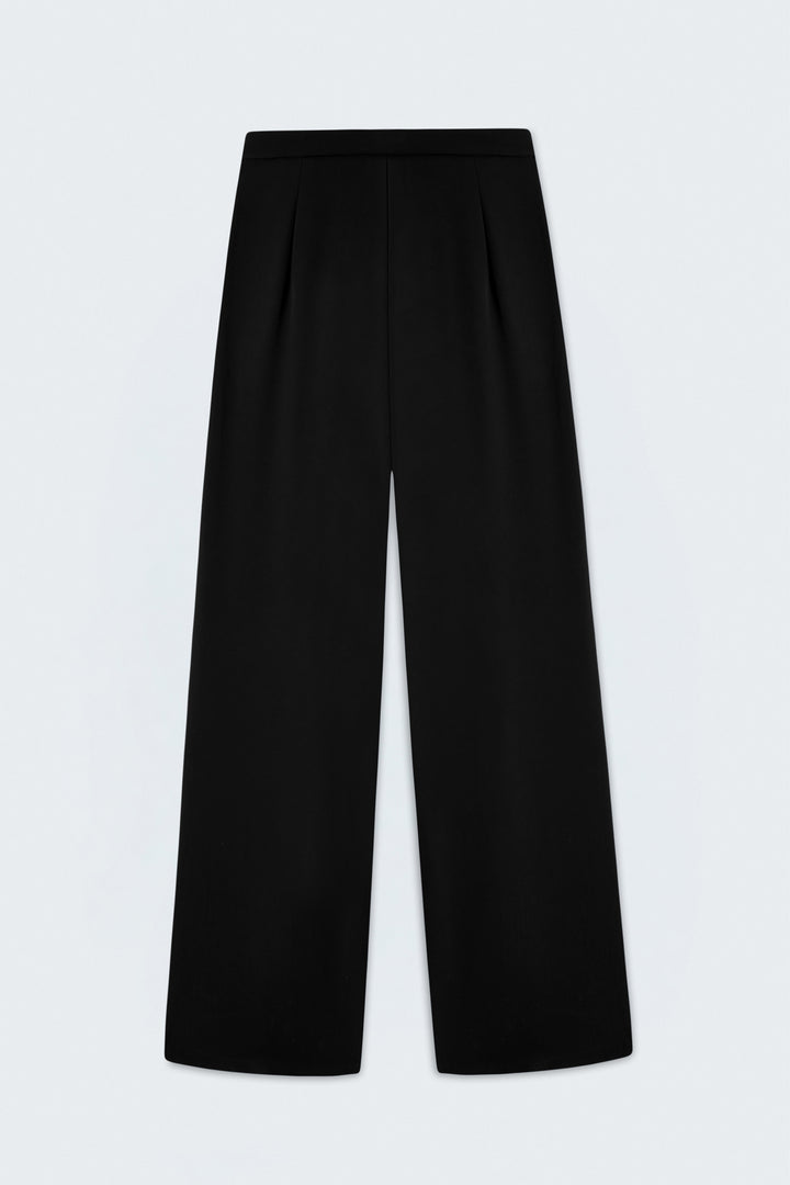 Sateen Pantalon Large - Noir