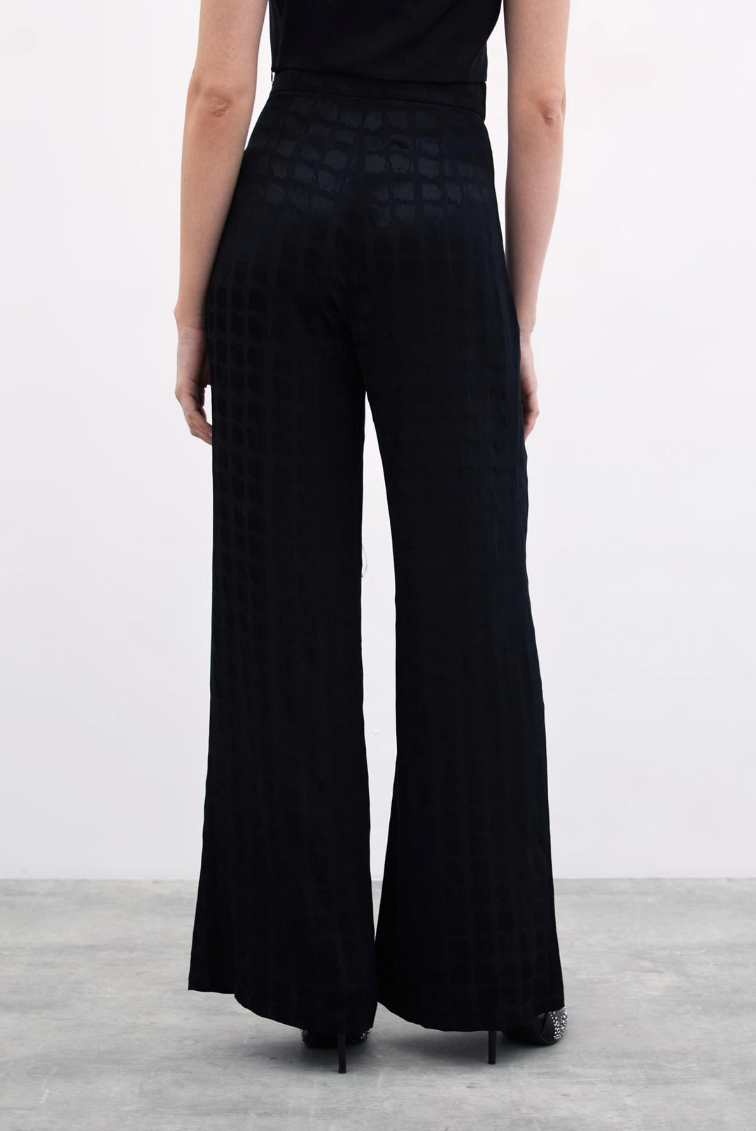 Sateen Pantalon Large - Noir