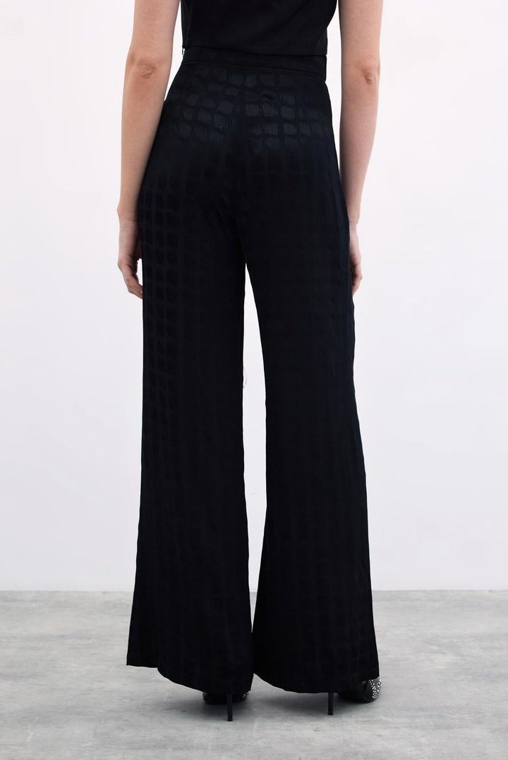 Sateen Pantalon Large - Noir