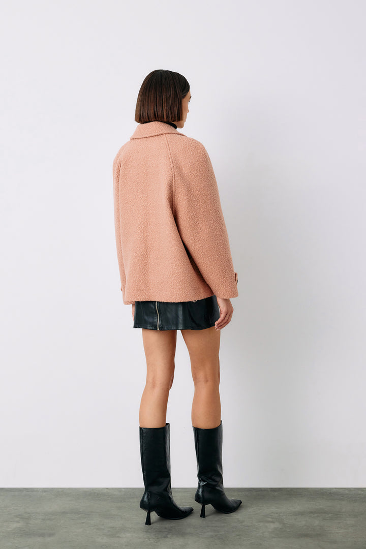 Sateen Veste courte en bouclette - Poudre