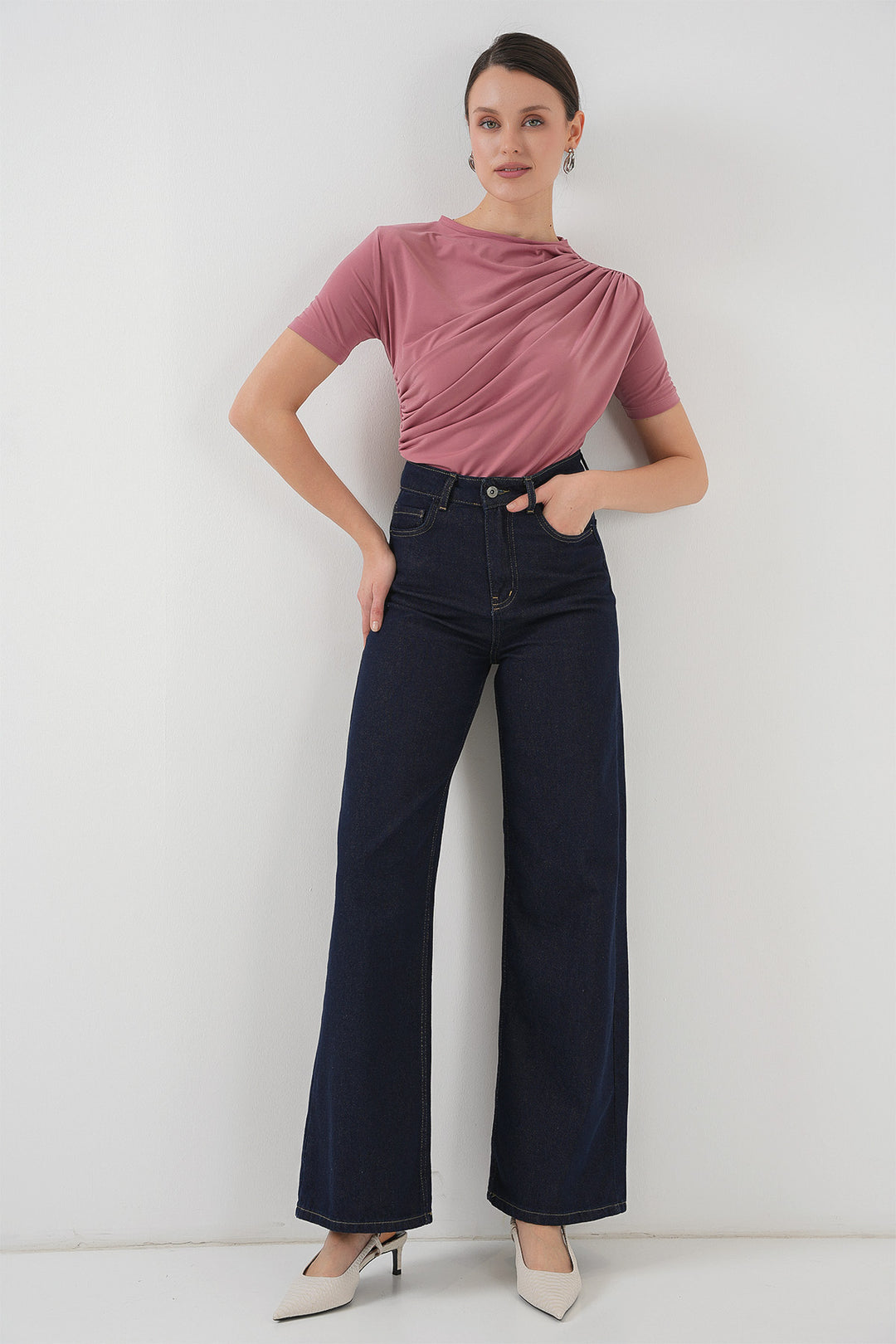 Bigdart Blouse Sandy à manches courtes avec détails froncés 945 - gül kurusu
