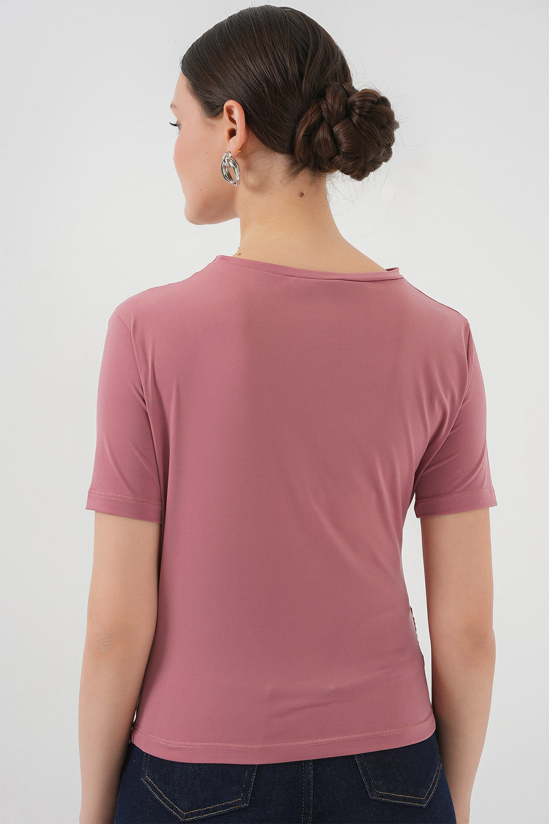Bigdart Blouse Sandy à manches courtes avec détails froncés 945 - gül kurusu