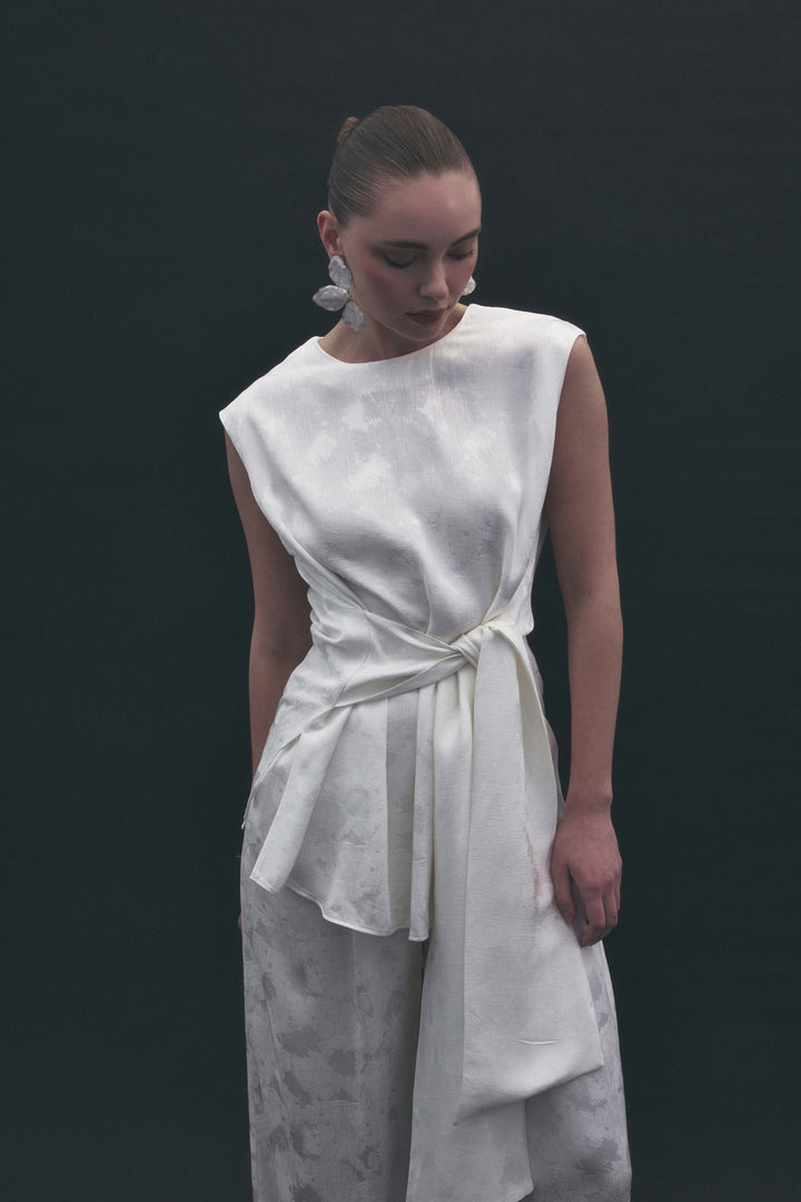 Sateen Blouse Camila - Écru