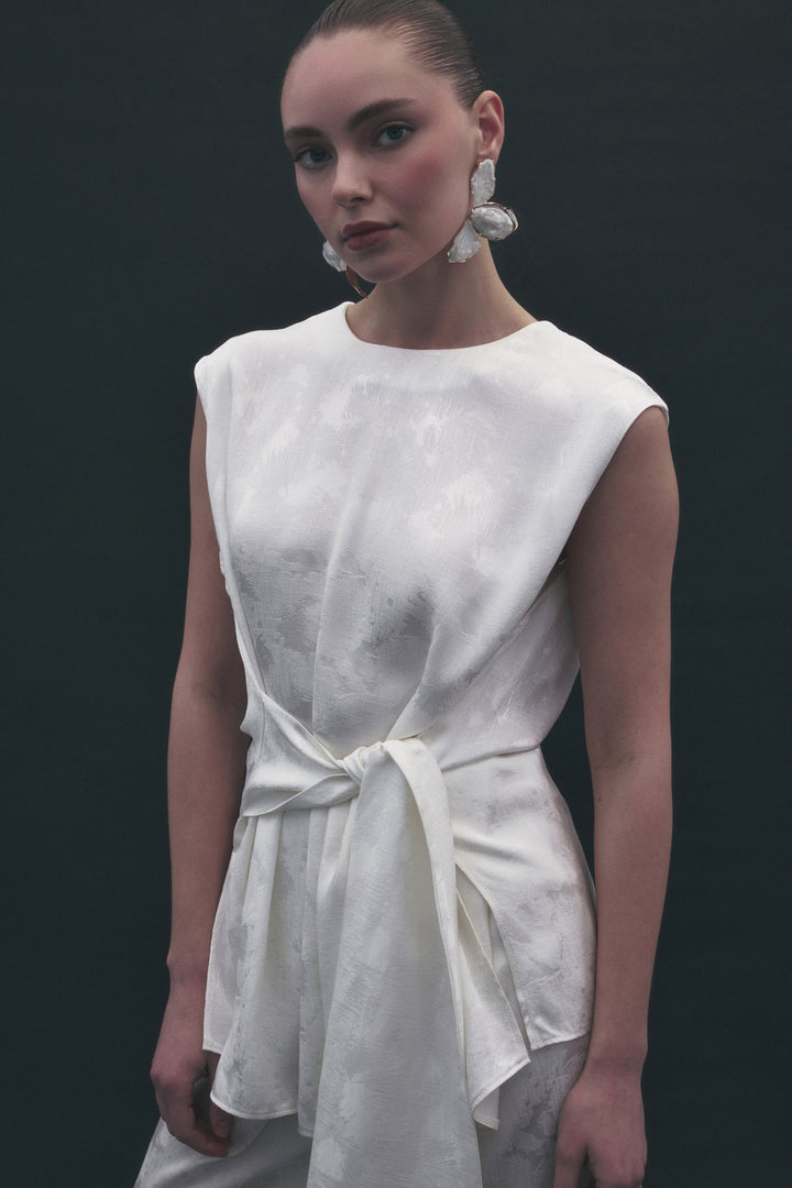 Sateen Blouse Camila - Écru