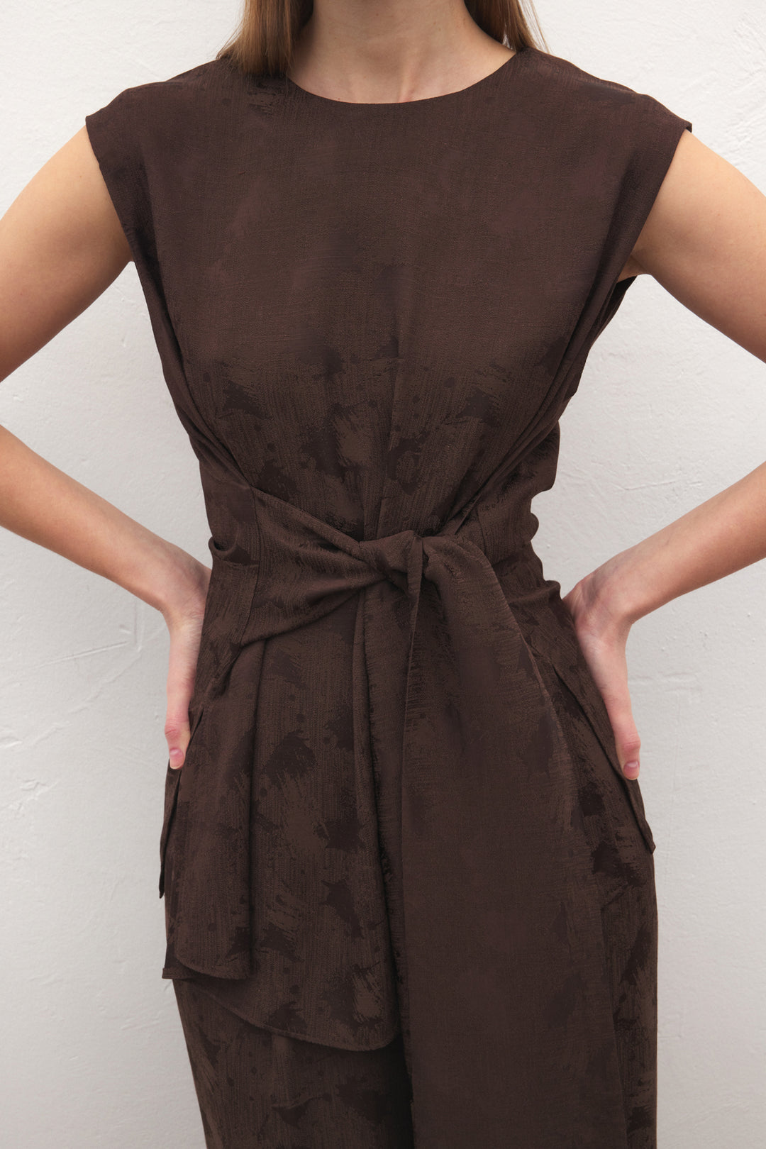 Sateen Blouse Camila - Marron