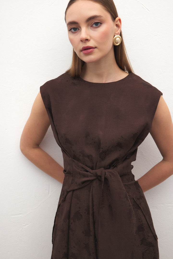 Sateen Blouse Camila - Marron
