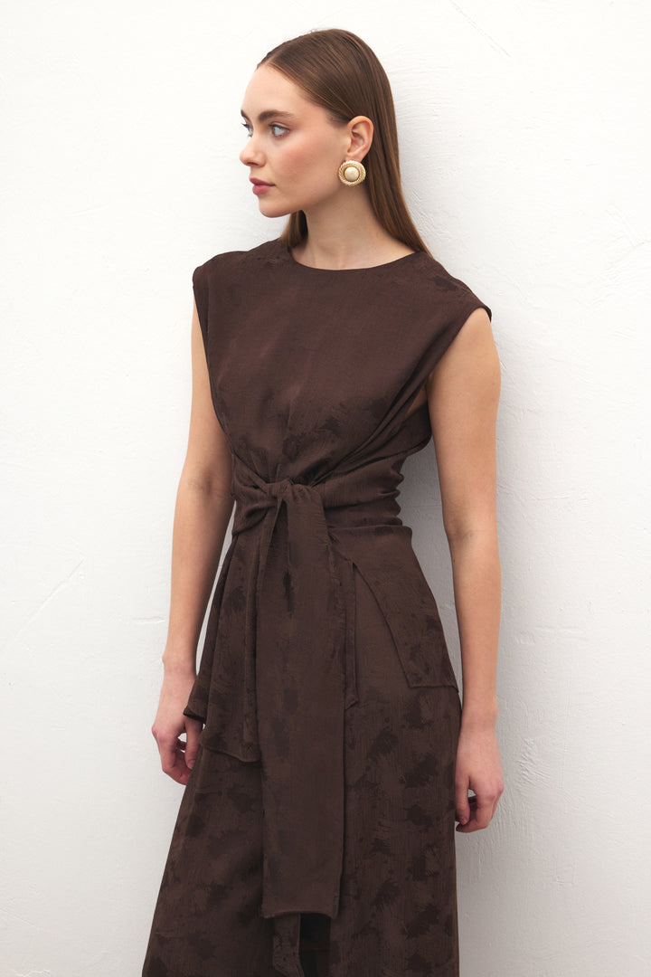 Sateen Blouse Camila - Marron