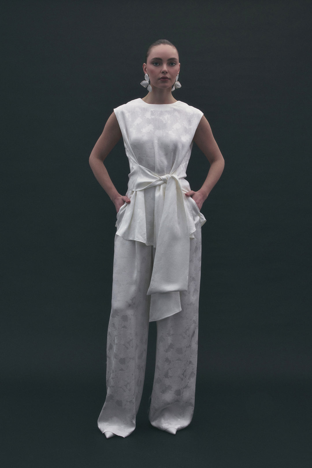 Sateen Pantalon Camila - Écru