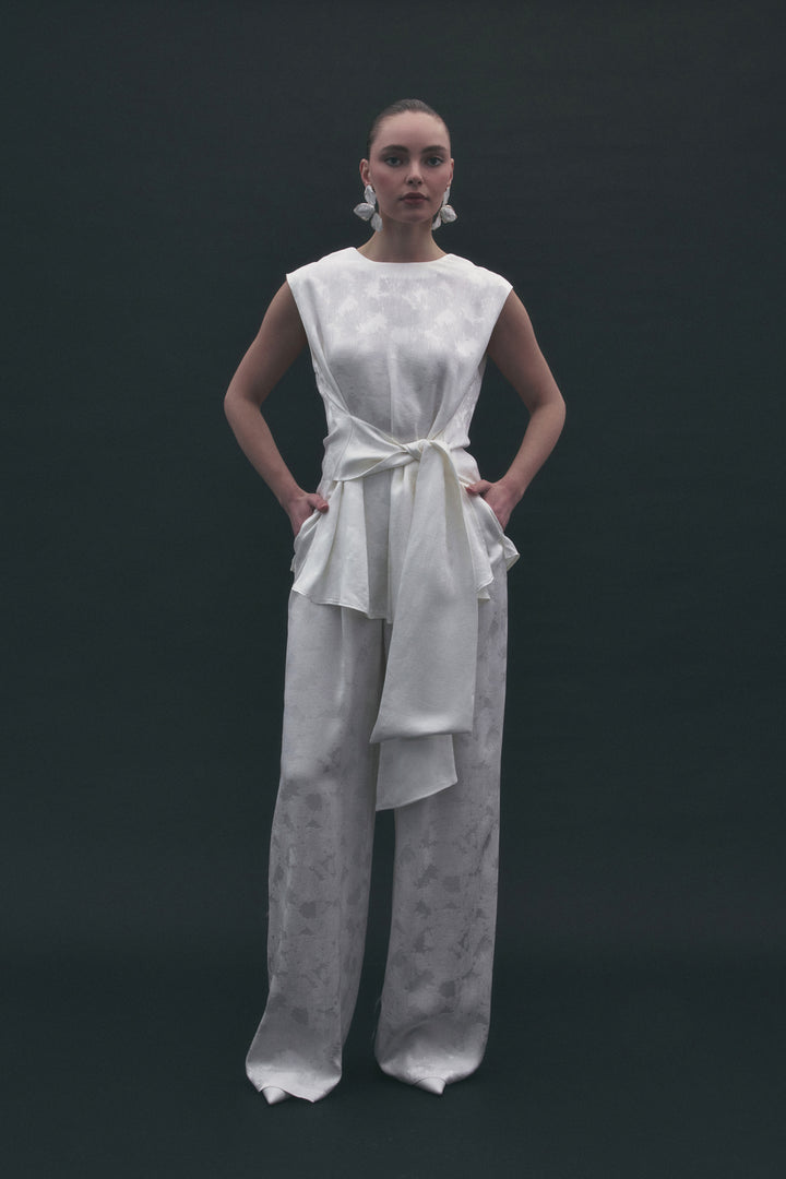 Sateen Pantalon Camila - Écru