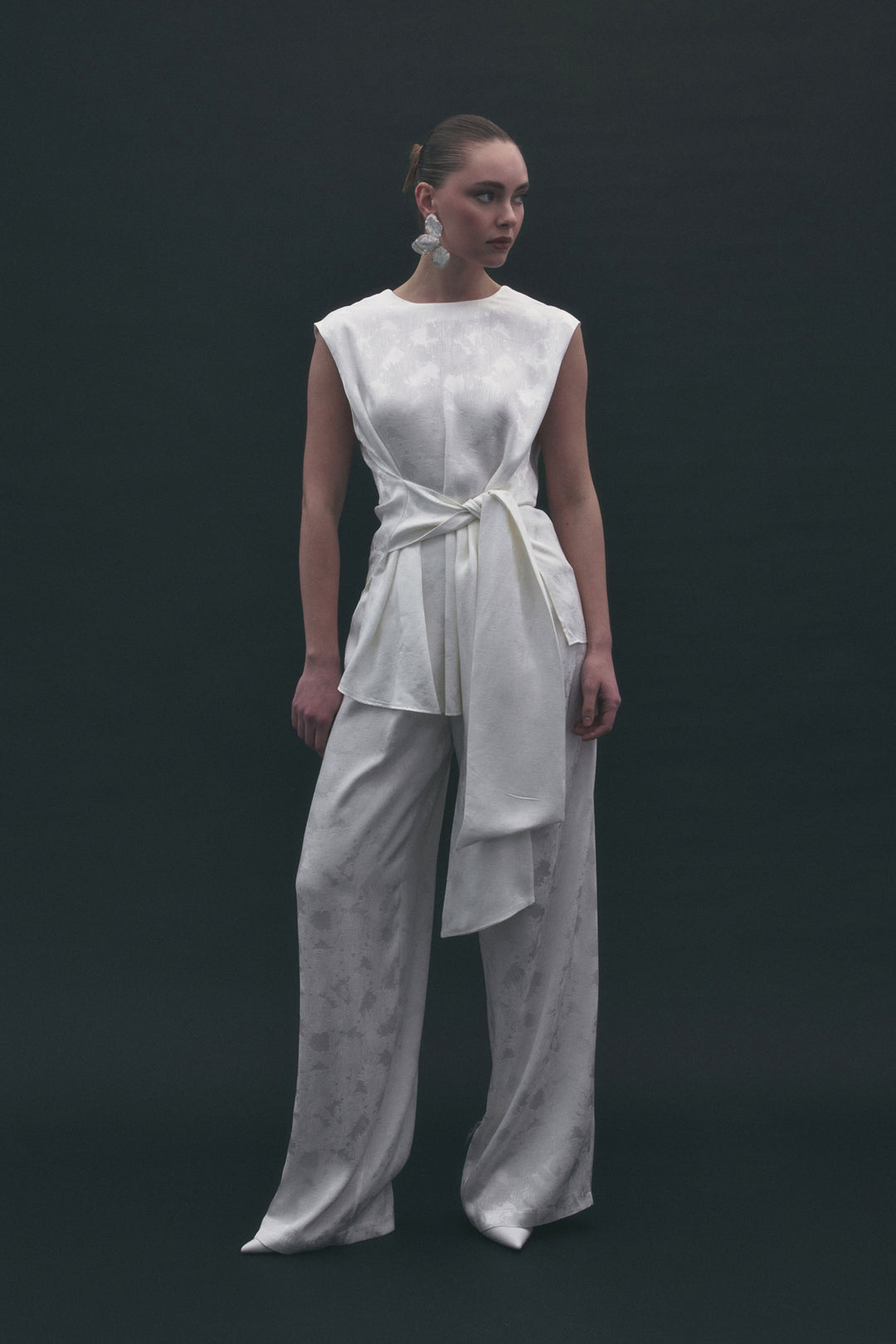Sateen Pantalon Camila - Écru