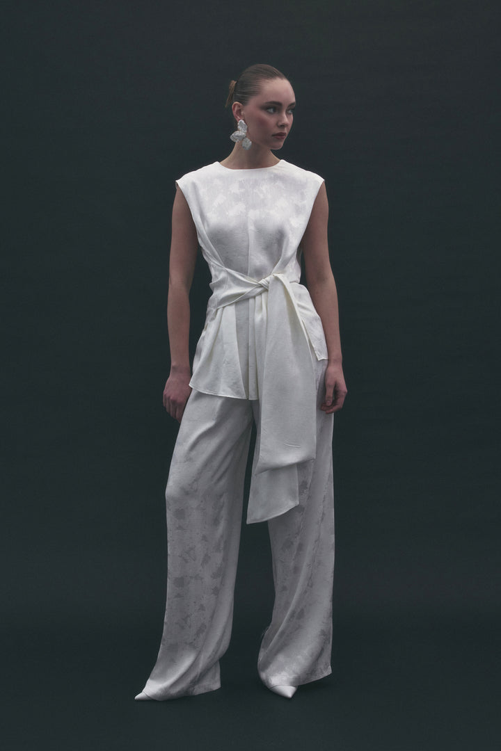 Sateen Pantalon Camila - Écru