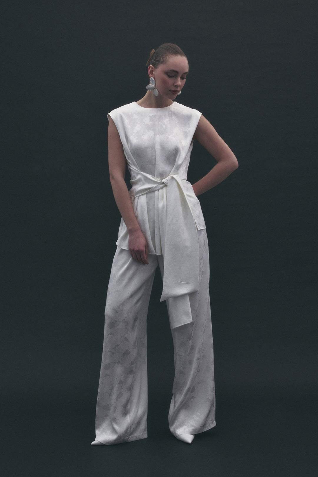 Sateen Pantalon Camila - Écru