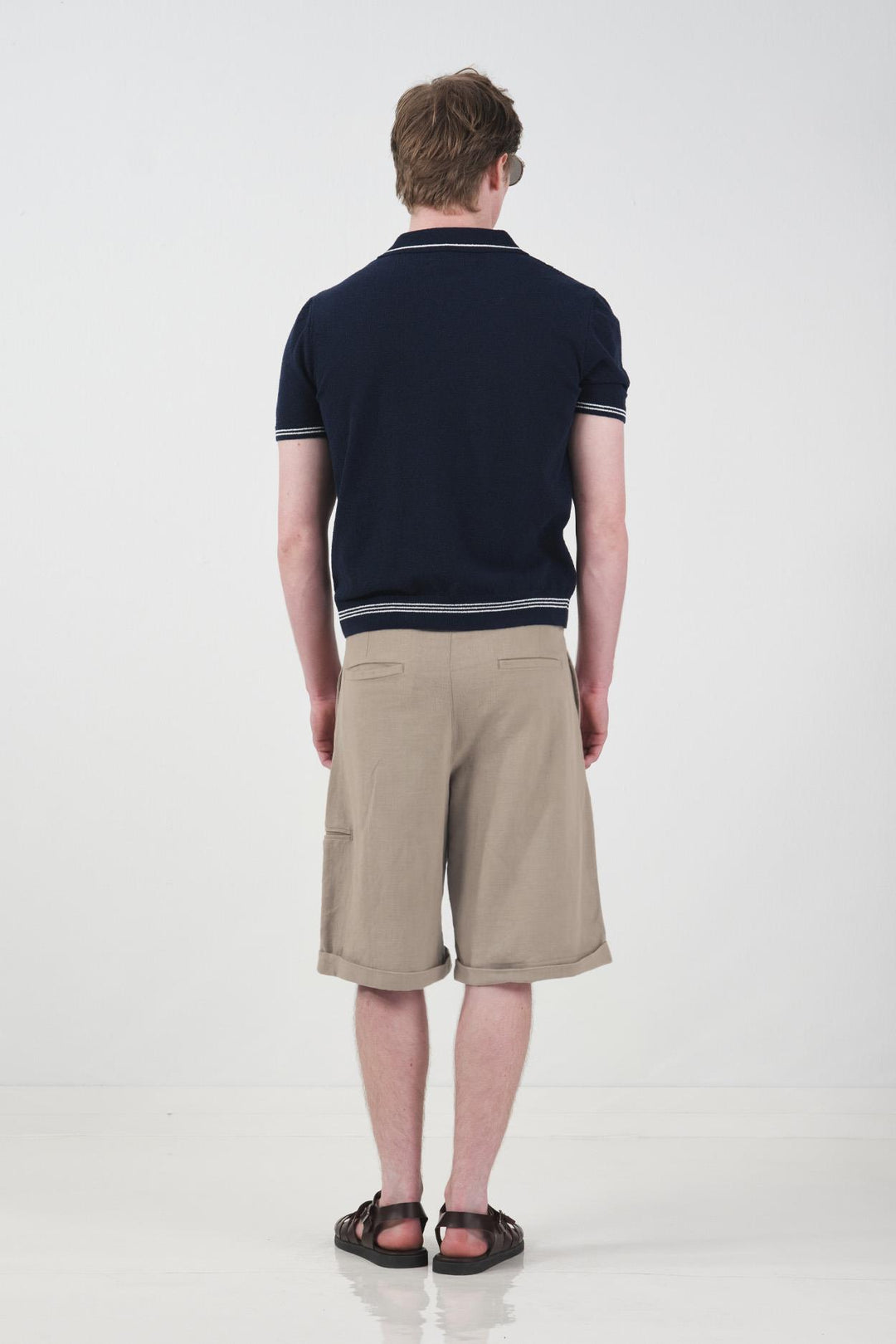 Giesto Short en lin beige avec poches - Beige