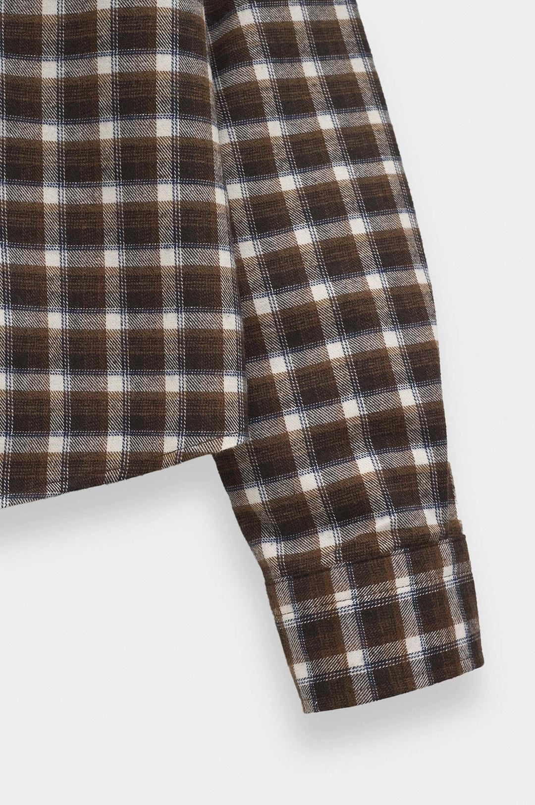 Giesto Chemise marron à carreaux coupe crop avec poches - Marron