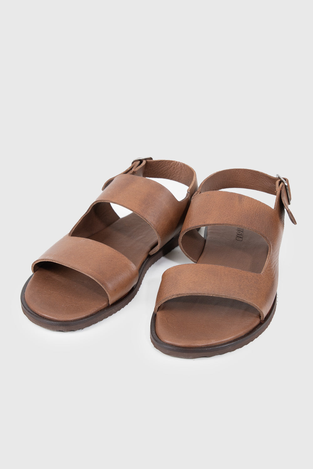 Giesto Sandales en cuir à double bande - Tabac