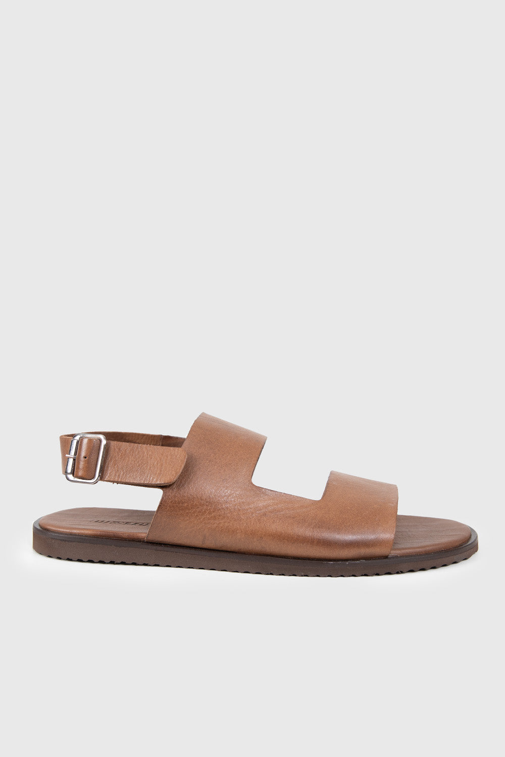 Giesto Sandales en cuir à double bande - Tabac