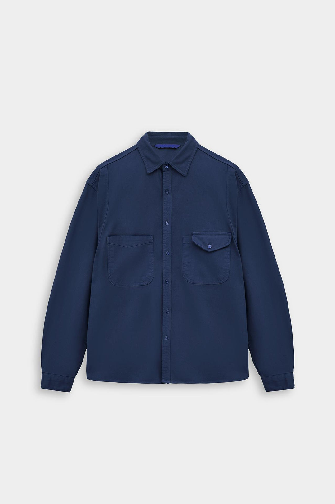 Giesto Chemise en gabardine bleu marine à double poche - Bleu marine